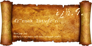 Érsek István névjegykártya